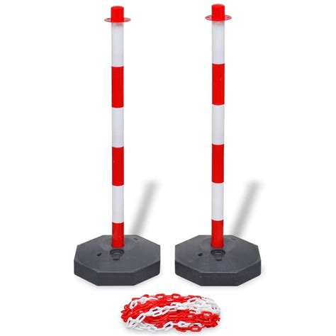 Buy Vidaxl Chain Post Set M Plastic Traffic Guard Safety Warning Sign