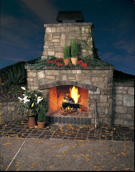 Rustic Stone Outdoor Fireplace