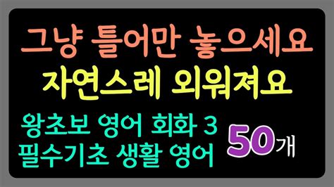 미국인이 매일 쓰는 영어 왕초보를 위한 짧고 쉬운 기초 영어회화 50개 틀어만 놓으면 외워져요 왕초보 기초 영어 회화