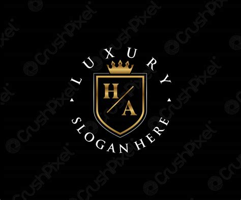 Initial HA Letter Royal Luxury Logo Template In Vector Art Stock