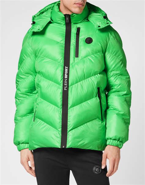 Nylon Puffer Jacket Tiger Philipp Plein Sport