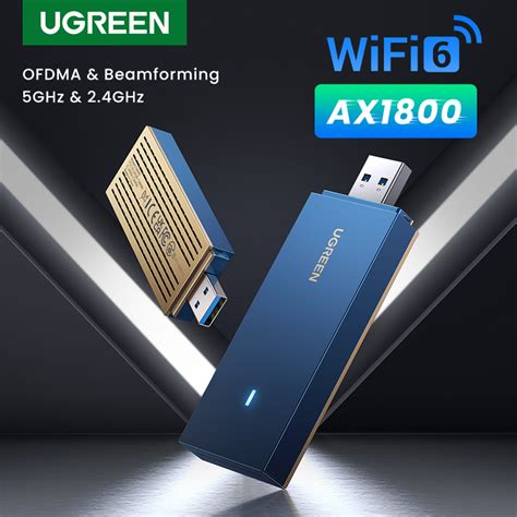 Ugreen Ax1800 Usb Wifi 6 Adapter For Pc Laptop 1800mbps 5g 24g Dual