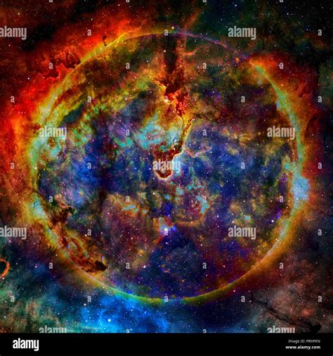 Hot Sun On A Background Of The Nebula Science Fiction Art Elements Of