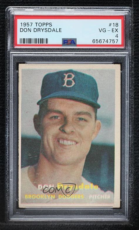 1957 Topps Don Drysdale 18 PSA 4 Rookie RC HOF EBay