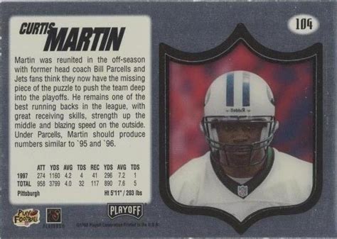 1998 Playoff Absolute SSD Curtis Martin 104 For Sale EBay