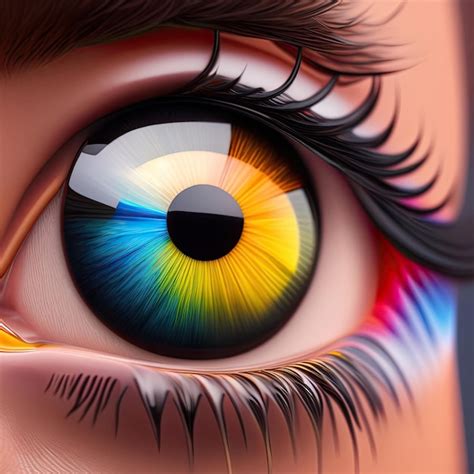 Premium Ai Image Open Eye With Colorful Pupil