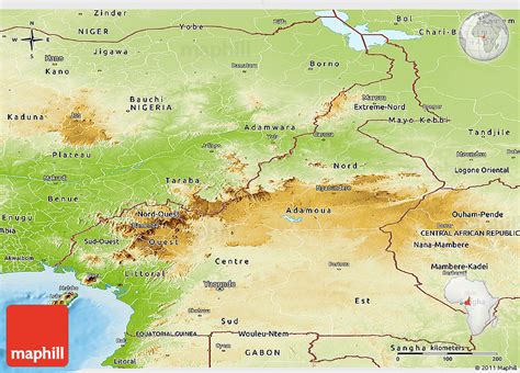 Cameroon Physical Map