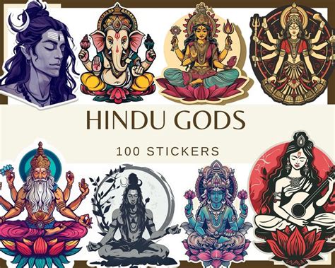 Hindu Gods Stickers 100 Stickers 300 Dpi Lord Shiva Goddess Durga