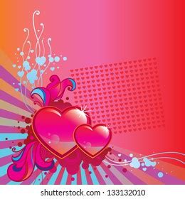 Corner Background Two Hearts Stock Vector Royalty Free