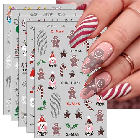 Amazon Jmeowio Sheets Christmas Nail Art Stickers Decals Self