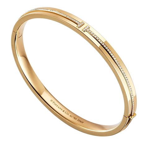 Tiffany T Diamond Hinged Bangle In 18k Gold Tiffany