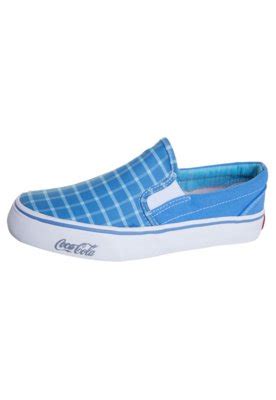 Tênis Coca Cola Shoes Iate Xadrez Girl Azul Compre Agora Dafiti Brasil