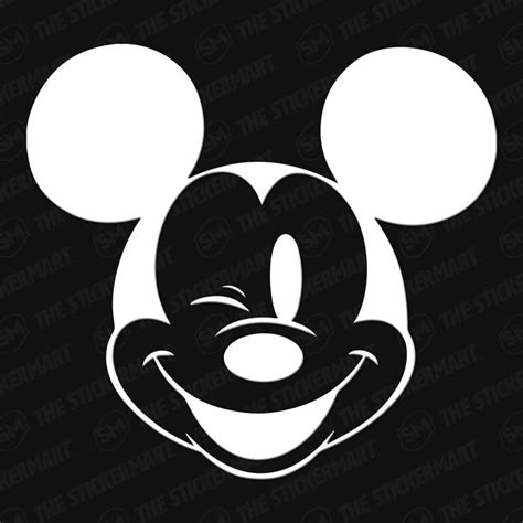 Mickey Mouse Head Winking Vinyl Decal 12 Inches In 2021 Mickey