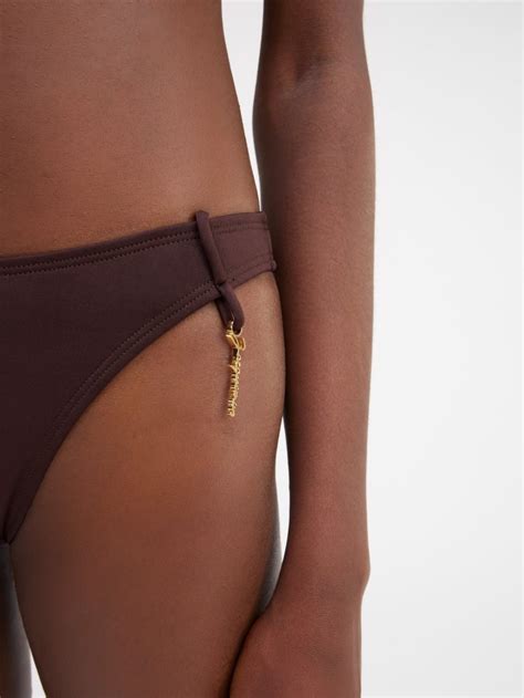 Jacquemus Le Bas De Maillot Signature Le Raphia Women Bikini Dark Brown