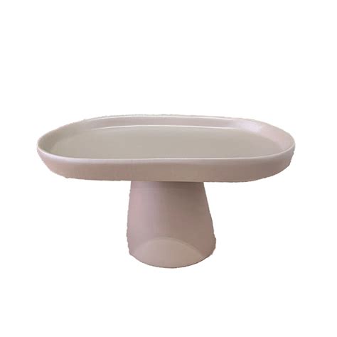 Mini Prato Chicago Oval Pé Redondo Nude Fosco Decoração Lembrança Chique