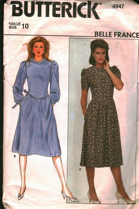 Vintage Butterick Sewing Pattern Misses Semi Fitted Dress Belle