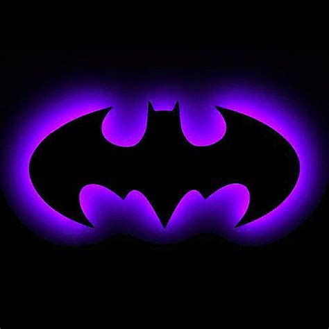 Glowing Purple Batman Symbol In The Dark