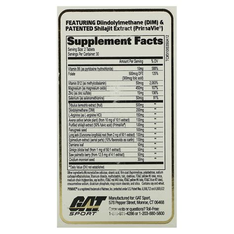 GAT, Testrol Gold ES, Testosterone Booster, 60 Tablets