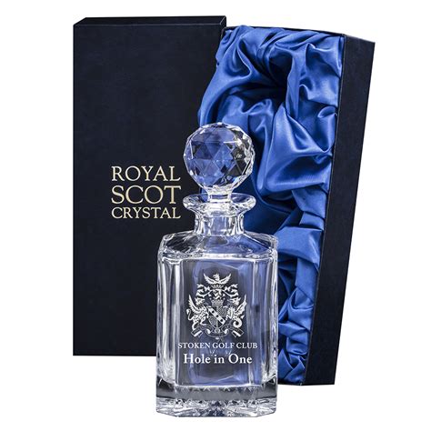 Personalised - Hand Cut Crystal Engraved Square Spirit Decanter Kintyre ...