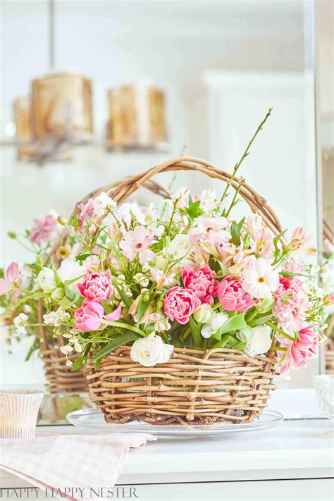 Basket Flower Arrangement Step by Step - Happy Happy Nester