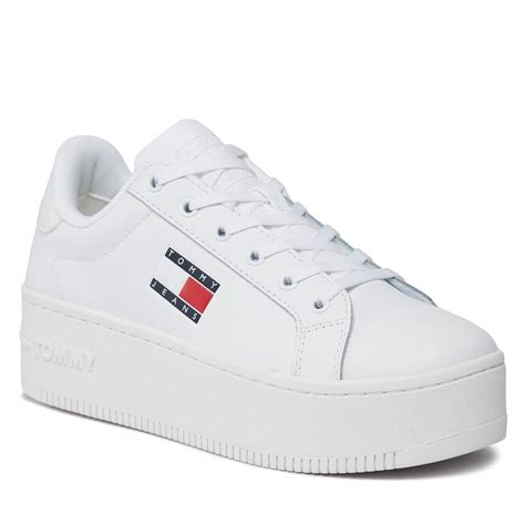 Sneakers Tommy Jeans Tjw Flatform Ess EN0EN02426 White YBR Eschuhe De