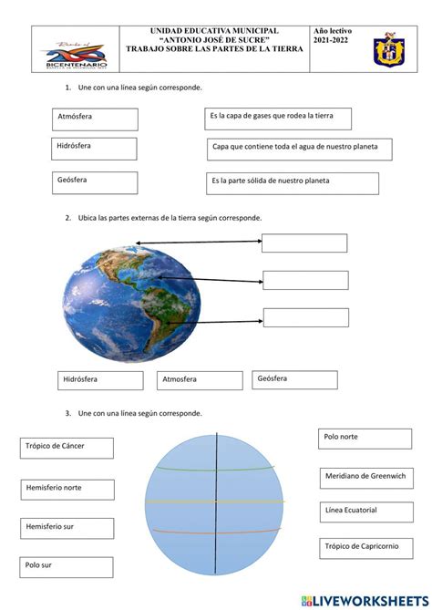 Ficha Online De Capas De La Tierra Para Octavo EGB Puedes Hacer Los