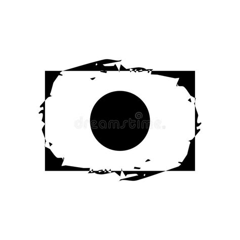 Black and White Illustration of Japan Flag Stock Vector - Illustration ...