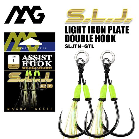 2pcs MAG SLJTN GTL Double Assist Hook UV Mata Kail Jigging Casting