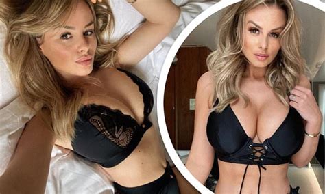 Rhian Sugden Put On A Racy Display Posing In Black Lacy Lingerie