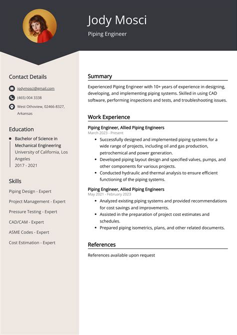 Piping Engineer Resume Examples Template Tips