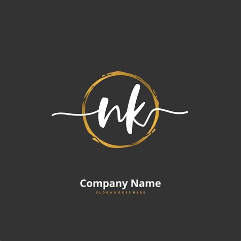 N K Nk Initial Handwriting And Signature Logo Design With Circle Beautiful Design Handwritten