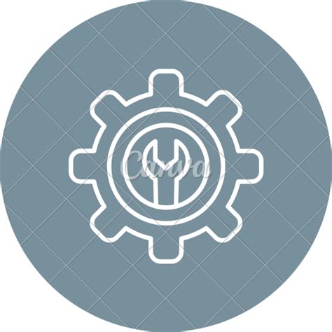 Configuration Line Circle Background Icon Canva