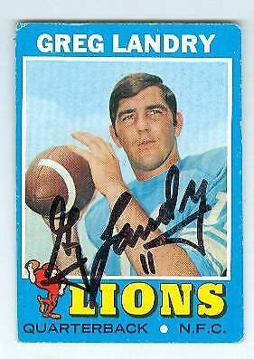 Greg Landry autographed football card (Detroit Lions) 1971 Topps #11 | eBay