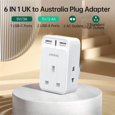 UK to Australia Plug Adapter, AODENG Australian Travel Adapter with 2