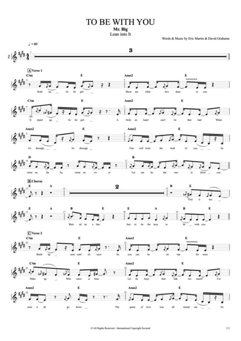 To Be With You Tab By Mr Big Guitar Pro Full Score MySongBook