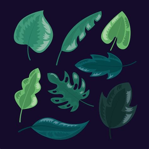 Free Vector Tropical Leaves Dark Illustration