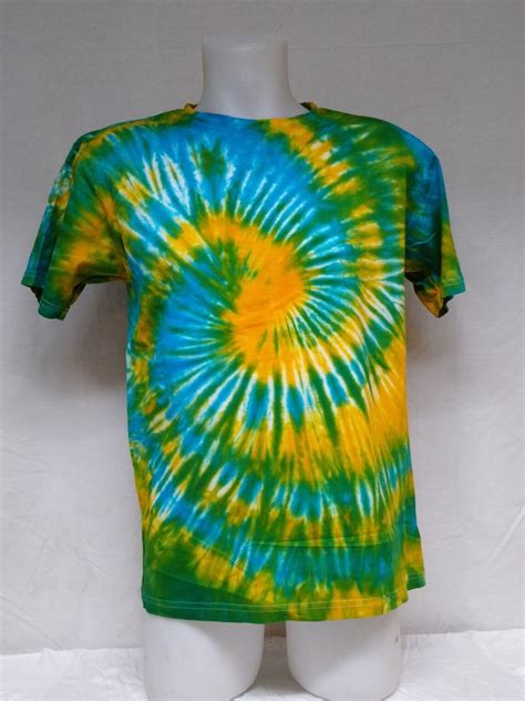 Tie Dye Yellowbluegreen Spiral T Shirt Limited Edition Etsy