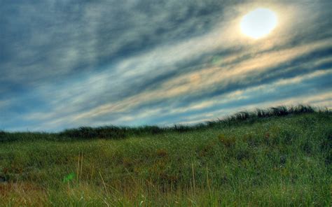 Landscape Photography Of Green Grass Field Under Cloudy Blue Sky Hd Wallpaper Wallpaper Flare