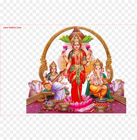 Saraswati Laxmi Maa And Ganesh Full Hd Laxmi Mata Png Transparent