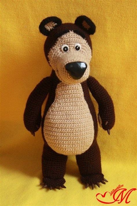 Patrón gratis amigurumi de oso preciso de los dibujos Masha y el oso