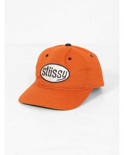 Orange Stussy Hats For Men Lyst