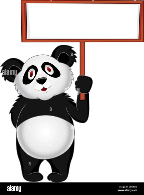 Panda With Blank Sign Stock Vector Image Art Alamy