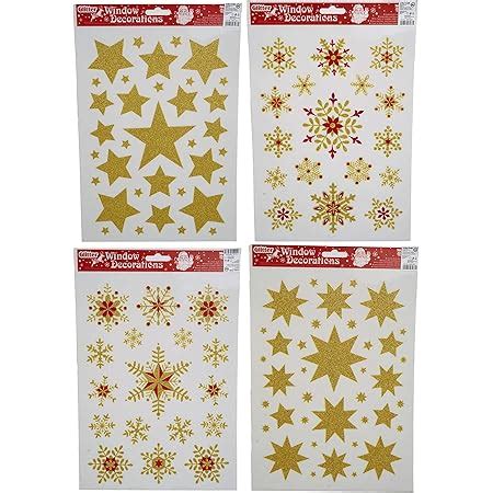 Avery Zweckform Fensterbilder Weihnachten Sterne Gold Silber Made In