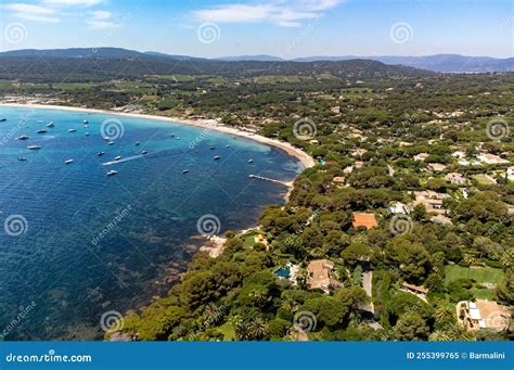 Aerial View Of Legendary Pampelonne Beach Near Saint Tropez Summer