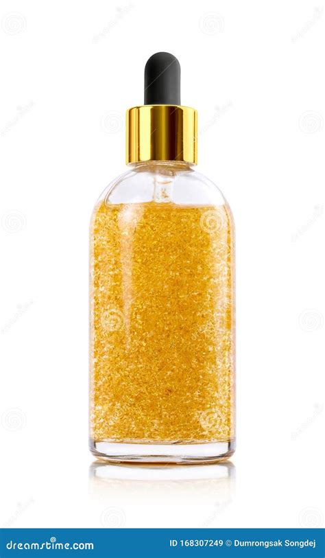 Golden Serum In Glass Bottle On White Background Stock Image Image Of Background Fresh 168307249