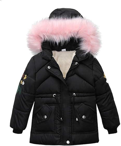 Enfants Fille Hiver Manteau épais Peluche Chauds En Mode Mignon Coton Fourrure Couleur Unie