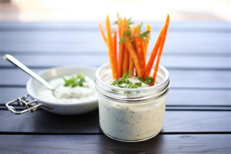 Premium Photo Vegan Cashew Blue Cheese Dressing Dip With Carrot Sticks