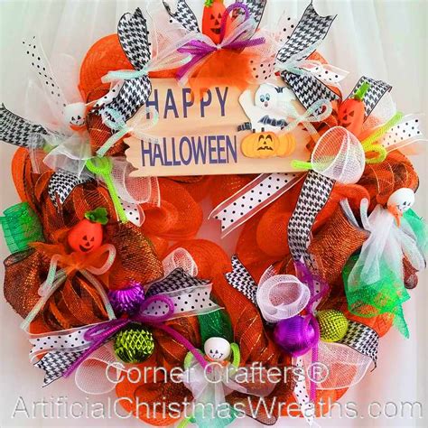 DECO MESH HALLOWEEN WREATH | ArtificialChristmasWreaths.com | ACWreaths ...