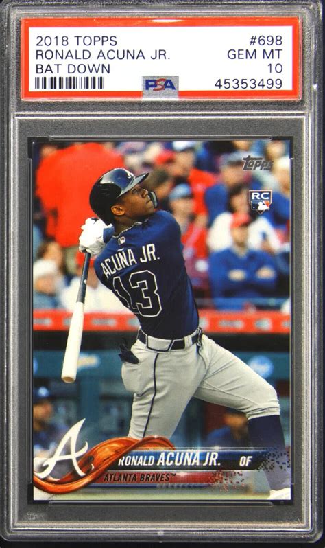 Ronald Acuna Jr 2018 Topps 698 SP Variation Bat Down Price Guide