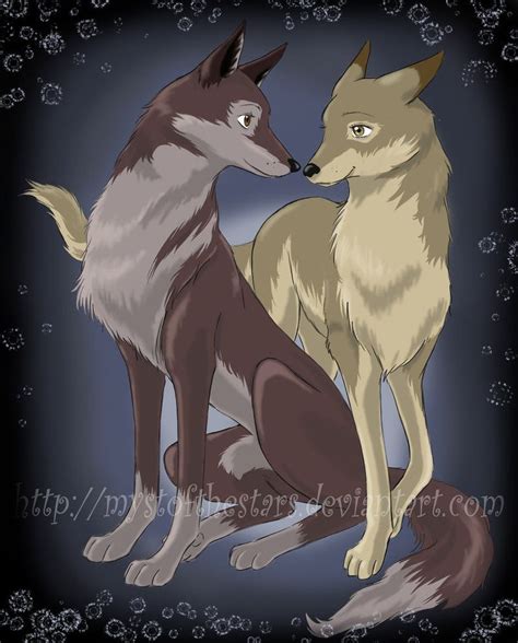 Cartoon Wolves In Love